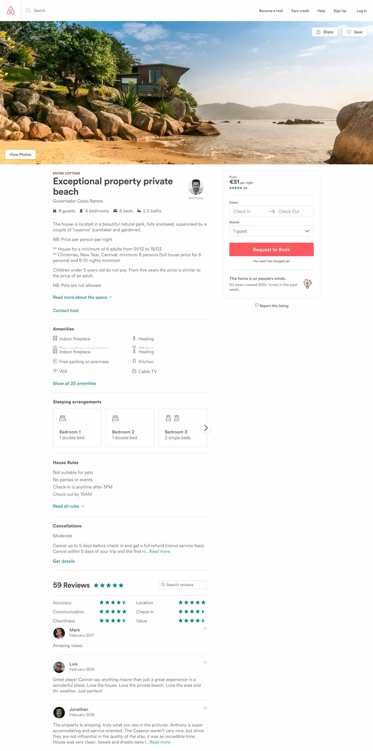 AirBnB Product Page
